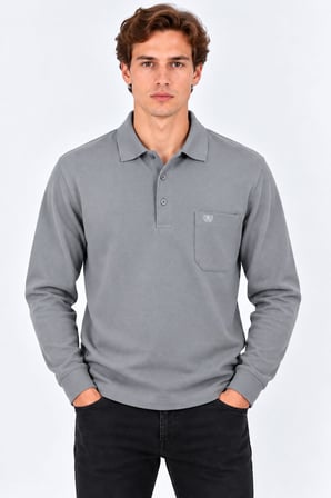 Simenti Regular Fit Polo Yaka Uzun Kol Sweatshirt - 7798