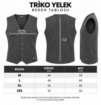 Avşar Slim Fit Erkek Düğmeli Triko Yelek - 7814