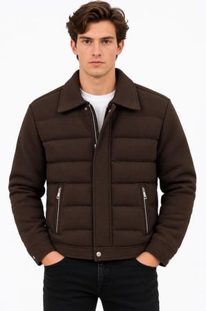 Rayyen Slim Fit Erkek Yakalı Dolum Mont 7815
