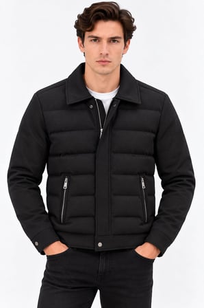 Rayyen Slim Fit Erkek Yakalı Dolum Mont 7815