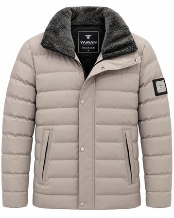 Yaman Slim Fit Erkek Yaka Kürklü Mont 7816