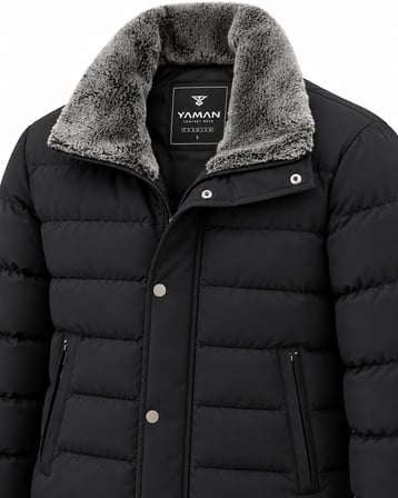 Yaman Slim Fit Erkek Yaka Kürklü Mont 7816