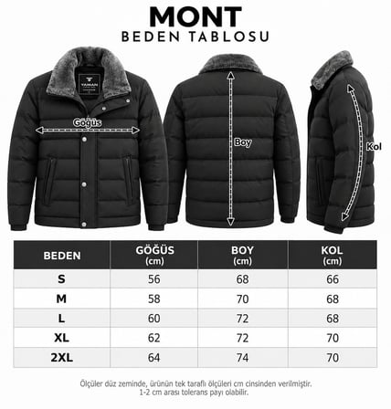Yaman Slim Fit Erkek Yaka Kürklü Mont 7816