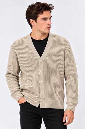 Günsa Comfort Fit Erkek Tam Düğmeli Triko Ceket - 7833