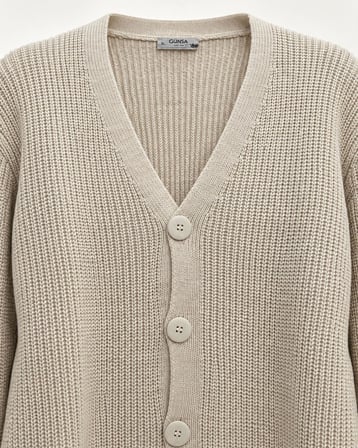 Günsa Comfort Fit Erkek Tam Düğmeli Triko Ceket - 7833