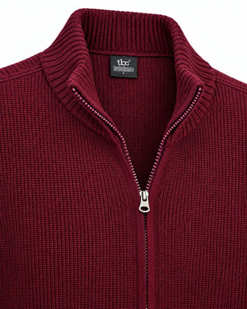 Turbulance Slim Fit Erkek Tam Fermuarlı Triko Ceket - 7834