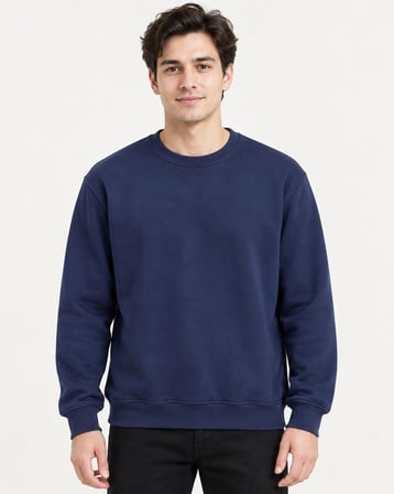 Basic Bisiklet Yaka Relaxed Regular Erkek Sweatshirt - 7773