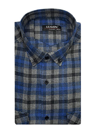 Kaşmir Büyük Beden Klasik Çift Cepli Erkek Gömlek - 7394