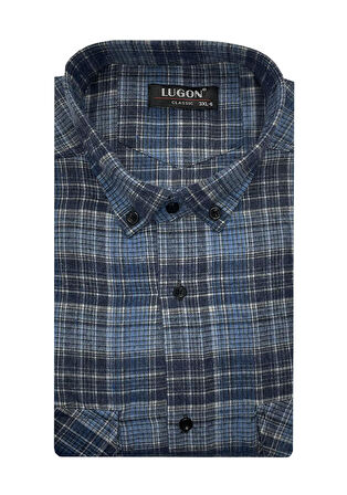 Kaşmir Büyük Beden Klasik Çift Cepli Erkek Gömlek - 7395