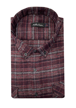 Atilla Özer Büyük Beden Çift Cep Klasik Kışlık Kaşmir Gömlek - 7462