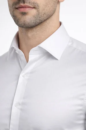 Slim Fit Uzun Kollu Kolay Ütü Pamuk Saten Erkek Gömlek