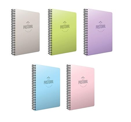 Gıpta Pastoral A4 72 Yaprak Plastik Kapak Spiralli Defter Çizgisiz 5 Adet