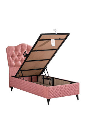 Rose Tek Kişilik Baza Başlık Seti, Ikili Set, Pembe