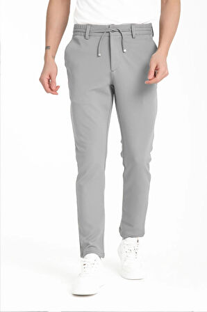 Yazı Slim Fit Likralı Erkek Jogger Pantolon 7252