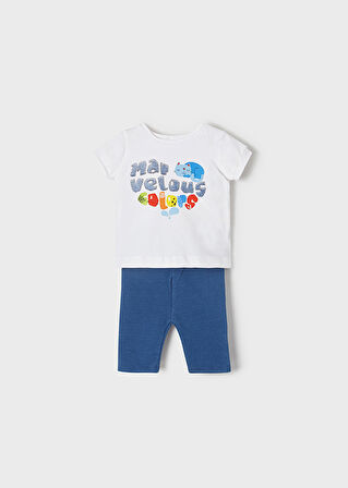 Mayoral kız bebek yazlık  denim tayt  tişört takım 1723