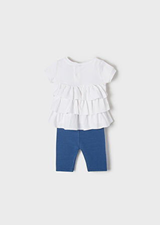 Mayoral kız bebek yazlık  denim tayt  tişört takım 1723
