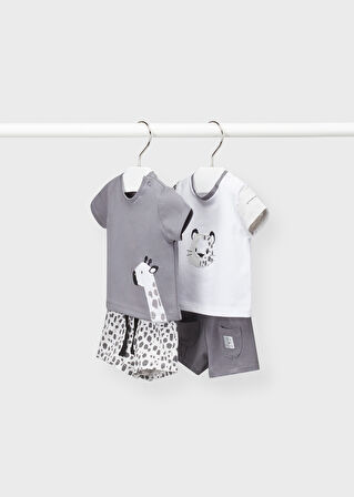 Mayoral erkek bebek yazlık tişört şort 4 lü set 1651
