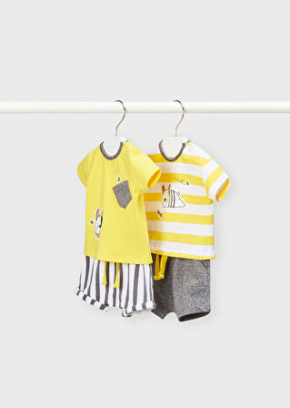 Mayoral erkek bebek yazlık tişört şort 4 lü set 1653