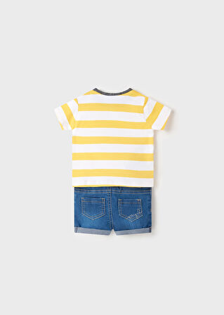 Mayoral erkek bebek tişört denim şort 2 li set 1216
