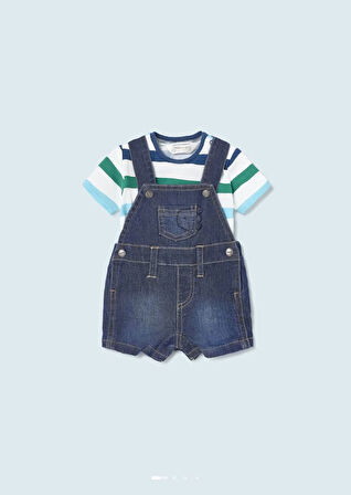 Mayoral erkek bebek denim solapet tişört 2 li set 1628