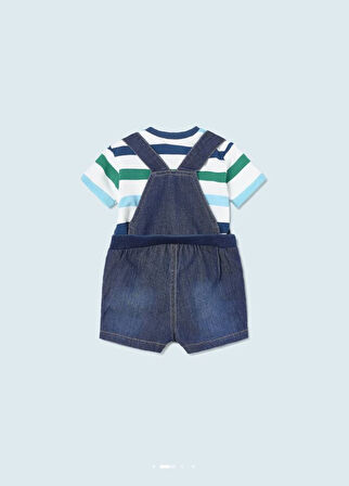 Mayoral erkek bebek denim solapet tişört 2 li set 1628