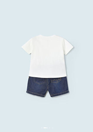 Mayoral erkek bebek tişört denim  şort 2 li set 1268
