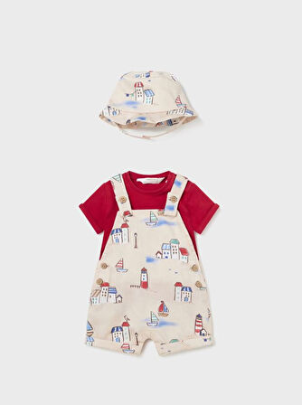 Mayoral erkek bebek  şort tişört şapka 3 lü set  1638