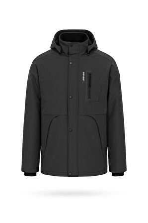 Outdoor Kapüşonlu Su Ve Rüzgar Geçirmez Kapitone İçi Kürklü Elyaf Dolgulu Softshell Mont