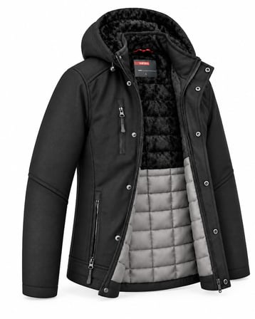 Furtex Rüzgar Geçirmez Erkek Kapüşonlu İçi Kapitone Mont - 7776