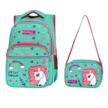 Waddell Little Horse Desenli İlkokul Çantası ve Beslenme Çantası 3003