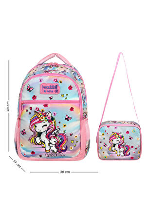 Yeni Unicorn Temalı İlkokul Sırt Çantası Ve Beslenme Çantası