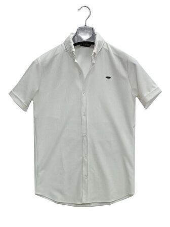 Cafes Erkek Pamuklu Yazlık Kısa Kollu Gömlek-6765