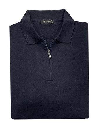 Slim Fit Erkek Polo Yaka Fermuarlı Triko Kazak-7030