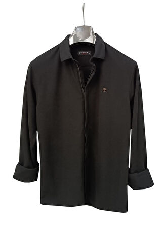 Gewer Uzun Kol Slim Fit Erkek Fermuarlı Gömlek