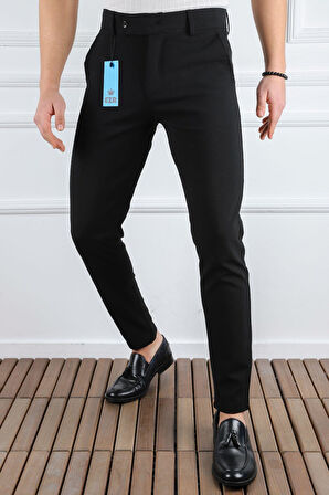 Erkek Düz Kesim Kaliteli Esnek Likralı Bilek Boy Kumaş Pantolon-7202