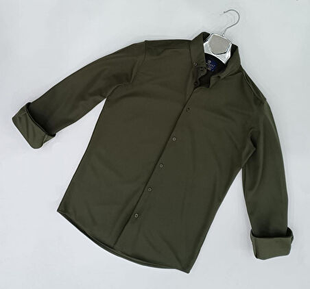Panotti Slim Fit Uzun Kol Örme Erkek Gömlek