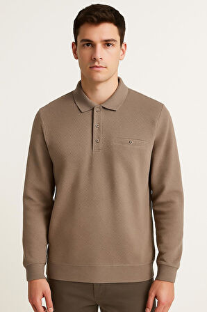 Ercan Regular Fit Polo Yaka Uzun Kol Sweatshirt - 7419