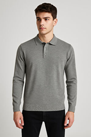 Simenti Regular Polo Yaka Düğmeli Erkek Triko - 7422