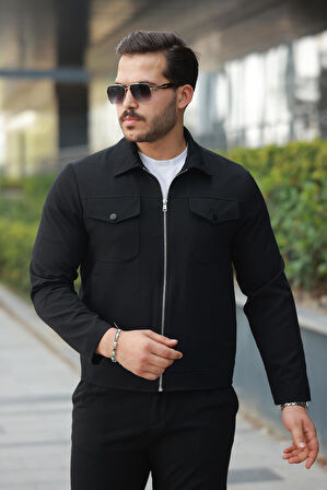 Classics Men Slim Fit Erkek Fermuarlı Mevsimlik Ceket - 7423