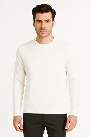 Slim Fit Bisiklet Yaka Uzun Kol Erkek Triko - 7426