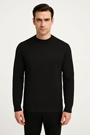 Slim Fit Bisiklet Yaka Uzun Kol Erkek Triko - 7426