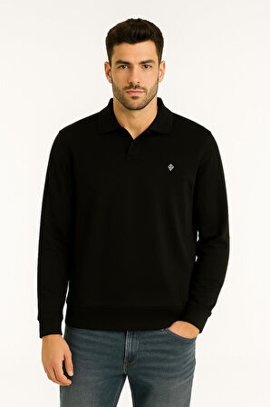 Gewer Erkek Slim Fit Uzun Kol Polo Yaka Sweatshırt-7428