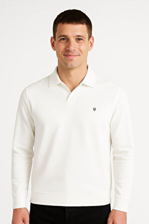 Gewer Erkek Slim Fit Uzun Kol Polo Yaka Sweatshırt-7428