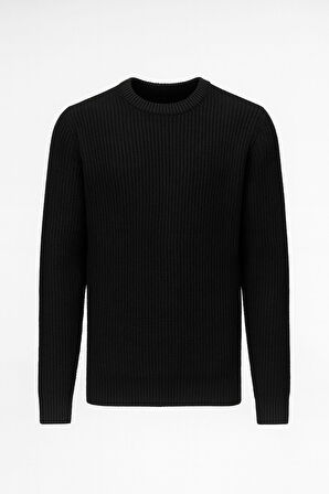 Huffa Slim Fit Bisiklet Yaka Uzun Kol Erkek Triko - 7429