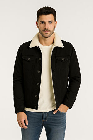 Zbd Erkek Slim Fit Kürklü Kot Ceket - 7432