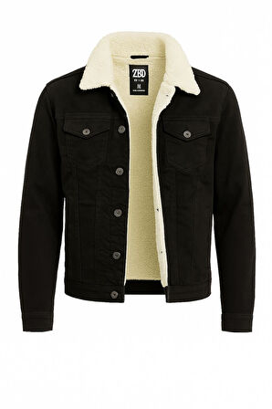 Zbd Erkek Slim Fit Kürklü Kot Ceket - 7432