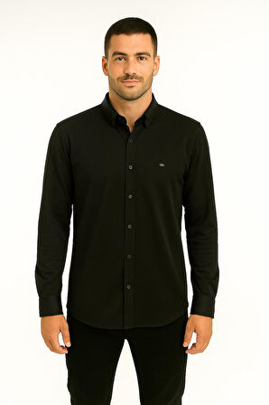 Cafes Uzun Kol Slim Fit Erkek Gömlek - 7433