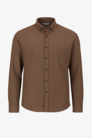 Gewer Uzun Kol Slim Fit İçi Polarlı Erkek Gömlek - 7440