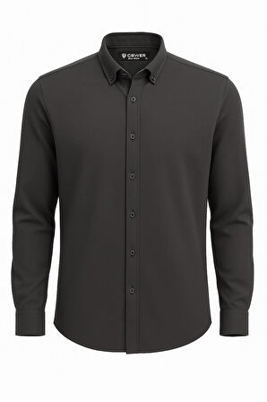 Gewer Uzun Kol Slim Fit İçi Polarlı Erkek Gömlek - 7440