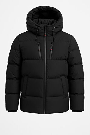 Slim Fit Erkek Kapşonlu Şişme Mont - 7453